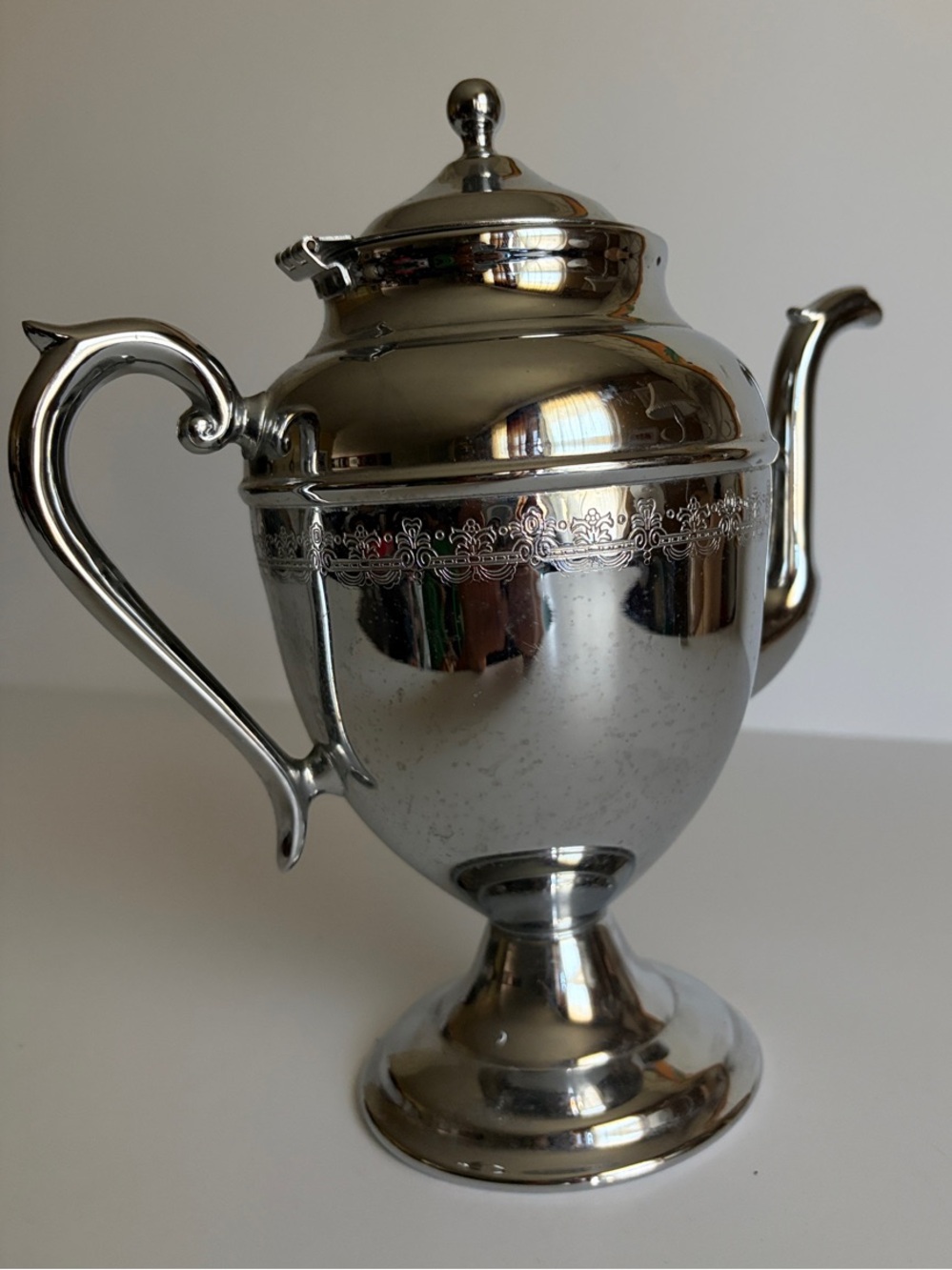 Silver-Tone Decorative Teapot Pitcher - Classic Home Accent